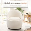 Modern Barrel Swivel Chairs with Concealed Storage, Round Upholstered Accent Chairs - 2 of 4