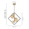 Rennnsan Fravelin 20"W 5-Light Geometric Glass Mid-Century Modern Dimmable Chandelier in Black - 3 of 4