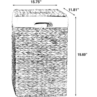 Eco-Friendly Water Hyacinth Wicker Laundry Hamper with Lid
