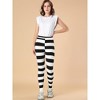 INSPIRE CHIC Women's Printed Stripe High Waist Elastic Waistband Yoga Stirrup Pants - 2 of 4