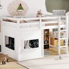 TUYOHW Kids Loft House Bed with Chalkboard,Twin/Full Wood Bed Frame with Play Space & Built-in Bookshelf,Pine Wood Cabin-Style Bunk for Boys,Girls - 2 of 4