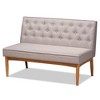 2pc Riordan Dining Set with Corner & Armless Bench: Mid-Century, Button Tufted - Baxton Studio - 2 of 4