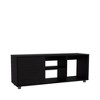 51" Wood TV Stand with One Door Cabinet, Open Shelves, and Compact Design for Living Room and Bedroom - 2 of 4