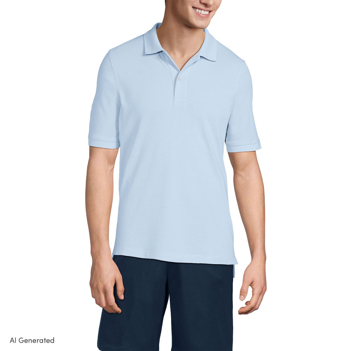 Lands' End School Uniform Young Men's Short Sleeve Mesh Polo Shirt - thumbnail 5