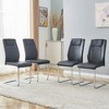 Lyngins Modern Dining Chairs with High Backrest,Upholstered Kitchen Chairs with Anti-slip Footpads,PU Chairs for Dining Room,Kitchen - 2 of 4