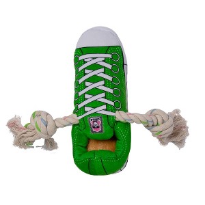 American Pet Supplies Squeaking Comfort Plush Sneaker Dog Toy – Rope, Squeaker & Treat Compartment, Safe & Durable - 1 of 4