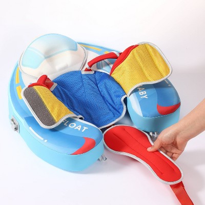 Mambobaby Sunny Navigator Baby Pool Float with Canopy Novelty Float - Speedboat Blue