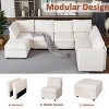 ODK Modular Sectional Sofa, Comfy L-Shaped Convertible Sleeper Sofa Bed with Ottoman, Modern 6-Seater Sectional Couch for Living Room, Beige - 4 of 4