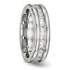 Chisel Stainless Steel Polished with CZ 7mm Band Ring - 4 of 4