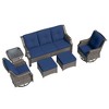 UPTION 6-Pieces Wicker Outdoor Patio Furniture Set Rattan Chair Wicker Set - 3 of 4