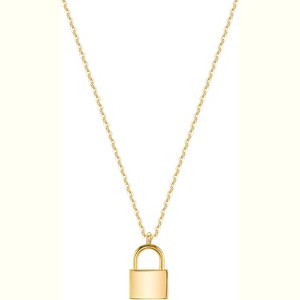Dainty Initial Necklace: 18K Gold Plated Letter Padlock Pendant - Minimalist Personalized Jewelry for Her - 1 of 4