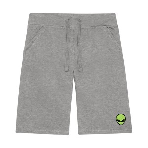 Dalix Alien Embroidered Short Soft Fleece Relaxed Drawstring Fit Lounge Mens - 1 of 4