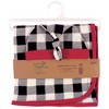 Touched by Nature Baby Boy Organic Cotton Swaddle Blanket and Headband or Cap, Black Plaid, One Size - 2 of 4