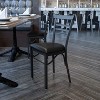 Emma and Oliver Black Three-Slat Ladder Back Metal Restaurant Dining Chair - 2 of 4