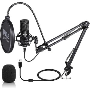 Pyle USB Podcast Microphone Kit with Shock Mount & Pop Filter (PDMIKT140) - Black - 1 of 4