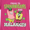 Girls' - SpongeBob Squarepants - Prone To Shenanigans And Malarkey Fitted Short Sleeve Graphic T-Shirt - 2 of 4