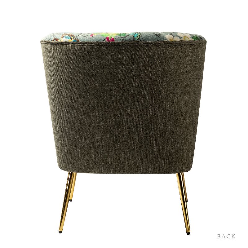 Urbain Wooden Upholstery Accent Side Chair with Tufted Back | Karat Home, 6 of 12
