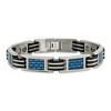 Black Bow Jewelry Men's Titanium Blue Carbon Fiber & Black Rubber Link Bracelet, 8.5 In - 3 of 4