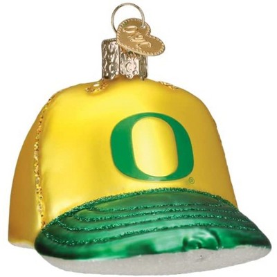Old World Christmas Blown Glass Ornament for Christmas Tree, Oregon Baseball Cap