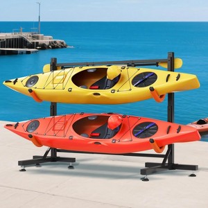 AMERLIFE Freestanding Kayak Storage Rack, Adjustable Width Stand with Stable Base - 1 of 4