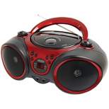 JENSEN 3-Watt RMS Portable Stereo CD Player with AM/FM Stereo Radio (Red)