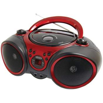 JENSEN 3-Watt RMS Portable Stereo CD Player with AM/FM Stereo Radio (Red)