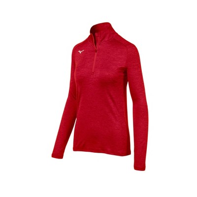 red half zip pullover women's