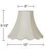 Imperial Shade Creme Small Scallop Bell Lamp Shade 5" Top x 12" Bottom x 10" Slant x 9.5 High (Spider) Replacement with Harp and Finial - 4 of 4