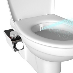iMountek"Non-Electric Fresh Water Bidet Attachment with Self-Cleaning Dual Nozzles, Temp & Pressure Controls"White - 1 of 4