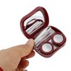 Unique Bargains Heart Rectangular Contact Lens Case Wine Red 1 Set - 2 of 4