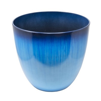 Modern Egg-Shaped Indoor/Outdoor Planter in Blue 15"x14"