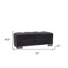 HomeRoots 52" Black and Brown Microfiber Tufted Storage Ottoman - 3 of 4