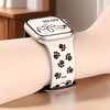 HTUTWOO Engraved Cat Paw Apple Watch Band, Sport Silicone Strap 38/40/41/42/44/45/49mm for iWatch Series 10 9 8 7 6 5 4 3 2 SE Ultra - 3 of 4