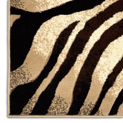 Fawn and Dark Brown Reversible Tufted Runner Rug, 22"x6"