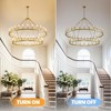 Modern Wagon Wheel Chandelier 2 Tier Farmhouse Chandeliers,Ceiling Pendant Light Fixture for Kitchen Entryway Dining Living Room - 4 of 4