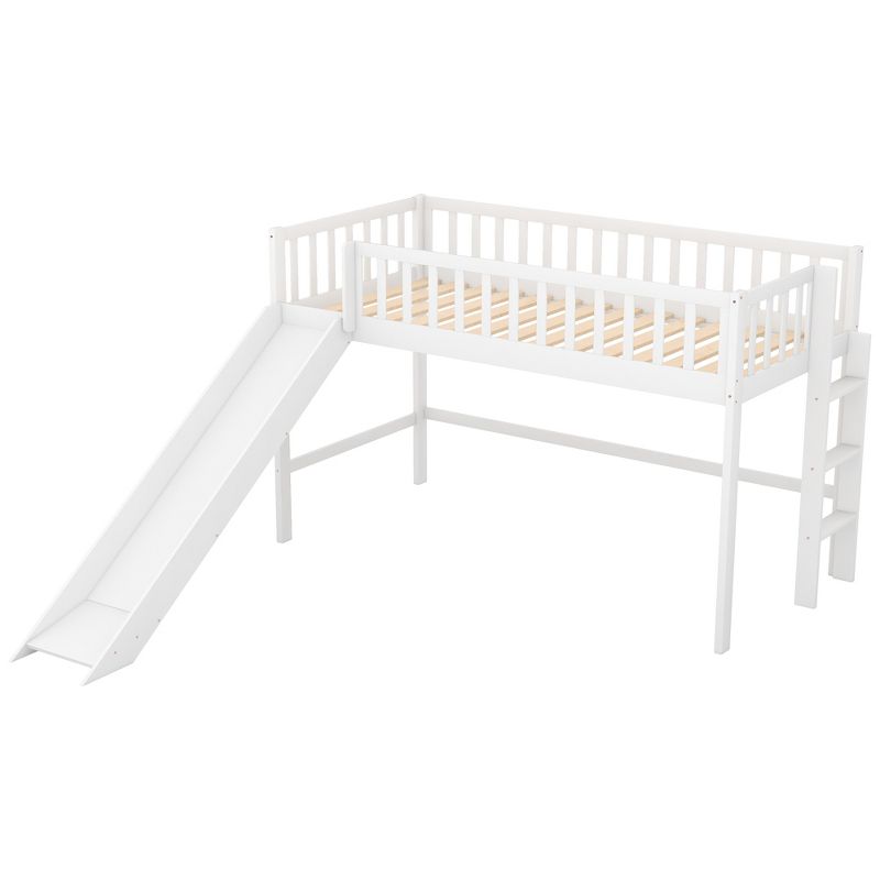 Twin Size Loft Bed with Ladder and Slide-ModernLuxe, 4 of 8