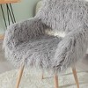 CAVINAS Faux Fur Accent Chair with Mid-Height Backrest and Metal Legs,Modern Upholstered Living Room Chairs,Reading Chairs for Living Room - 4 of 4