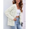 Coolmee Women's Lightweight Crochet Cardigan Casual V Neck Long Sleeve Button up Bolero Shrug Sweater - 2 of 4