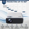 Impecca 180” Home Theater Projector, 200 ANSI Lumens, 720P, Protective Case+Accessory Kit - 4 of 4
