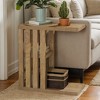 Hommoo C-Shaped 3-Tier Small Side Table, Wooden Bedside Table for Couch - 3 of 4
