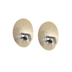 SOHI Women's California Gold Textured Lined Circular Stud Earrings - 1 of 4