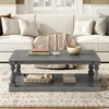 Anybear Vintage Coffee Table Featuring Artistic Vase Column Legs and Luxurious Pine Veneer - 2 of 4
