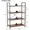 4 Tier Bookshelf, Large Bookcase w/Steel Frame, Industrial Book Shelves for Home Office,  Rustic Book Shelf Organization & Storage for Bedroom - 3 of 4