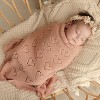 100% Luxury Cotton Heart Knit Swaddle Blanket for Blanket for Newborn and Infant Boys and Girls - 4 of 4