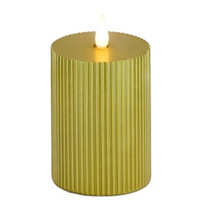 7" HGTV LED Real Motion Flameless Gold Candle Warm White Lights - National Tree Company - 1 of 4