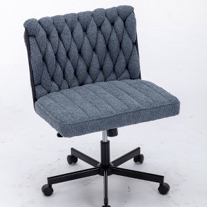 Dsvimoy Task and Office Chair Wide Seat Criss Cross Legged Desk Chair for Home Office Use, Blue, 26.8"*21.2"*10.8" - 1 of 4