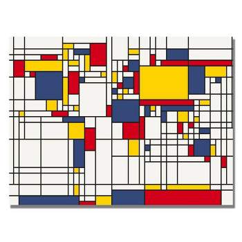 22" x 32" Mondrian World Map by Michael Tompsett - Trademark Fine Art