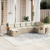 vidaXL Garden Sofa Set Beige PE Rattan, Powder-Coated Steel Big Modular - 2 of 4