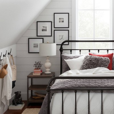 Farmhouse black deals and white bedroom