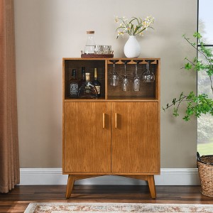 NicBex Vintage Modern Fluted Sideboard Cabinet with Adjustable Storage, Solid Wood Bar Buffet Cabinet for Kitchen Dining&Living Room - 1 of 4